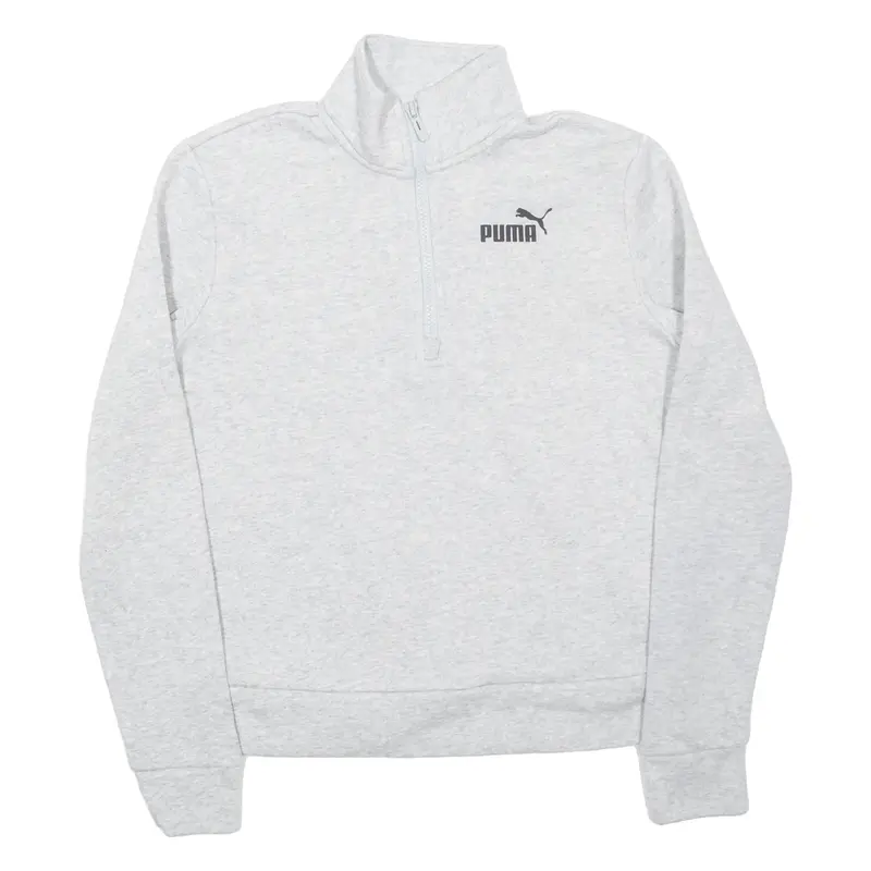 PUMA Womens Sweatshirt Grey 1/4 Zip XXS