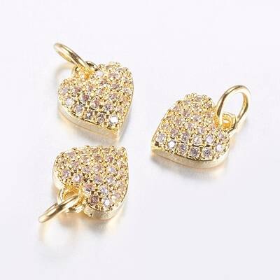 Long-Lasting Plated Brass Micro Pave Cubic Zirconia Charms