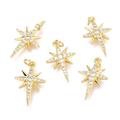 Brass Micro Pave Clear Cubic Zirconia Pendants