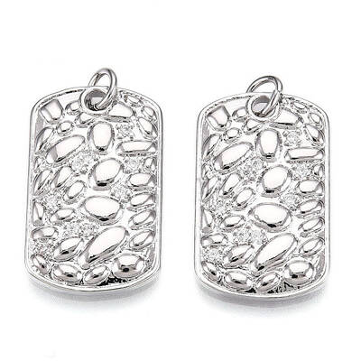 Brass Micro Pave Cubic Zirconia Pendants