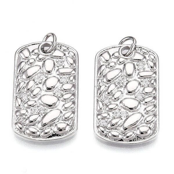 Brass Micro Pave Cubic Zirconia Pendants