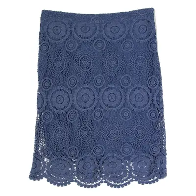 WHITE STUFF Womens Straight Skirt Blue Knee Length Lace UK 10