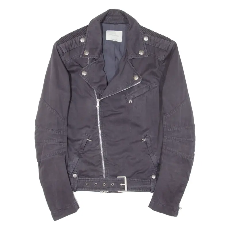 PIERRE BALMAIN Mens Biker Jacket Blue XS