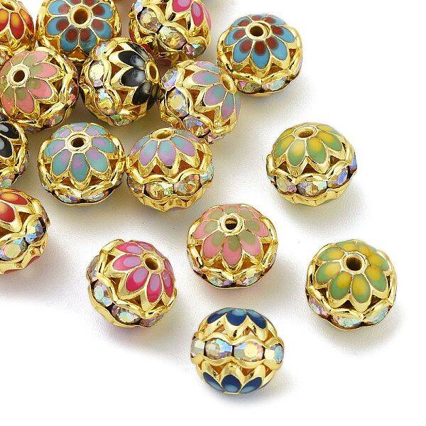 Brass Rhinestone Beads