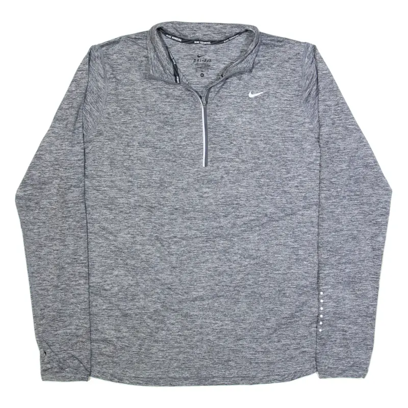 NIKE RUNNING Mens Sweatshirt Grey 1/4 Zip XL