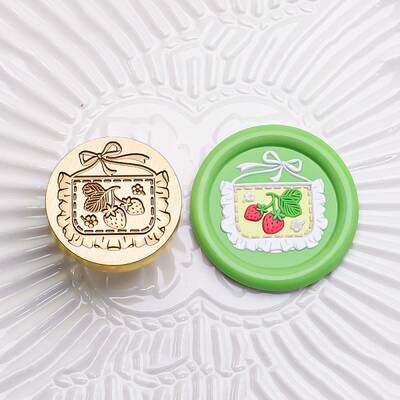 Golden Tone Round Wax Seal Brass Stamp Heads