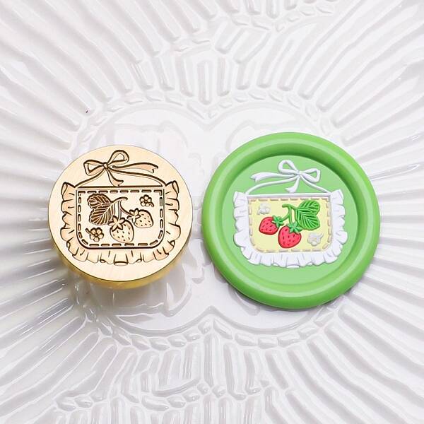 Golden Tone Round Wax Seal Brass Stamp Heads