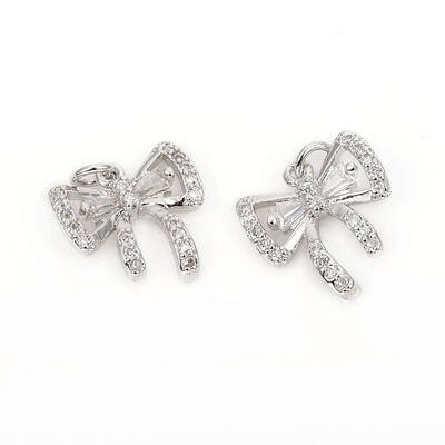 Brass Micro Pave Cubic Zirconia Charms