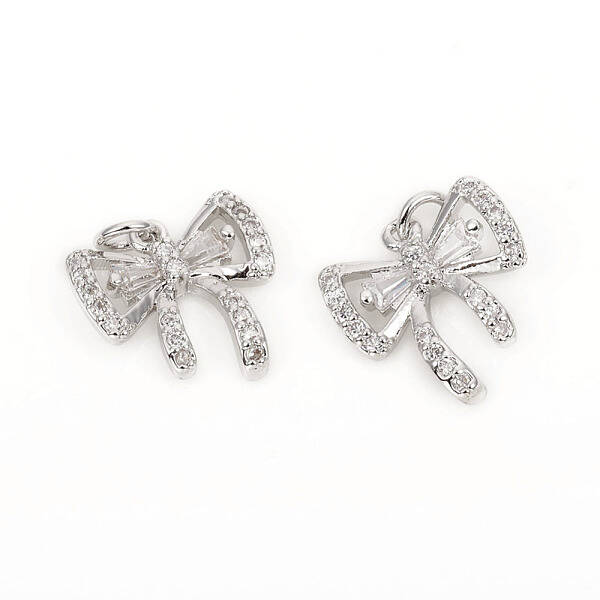 Brass Micro Pave Cubic Zirconia Charms