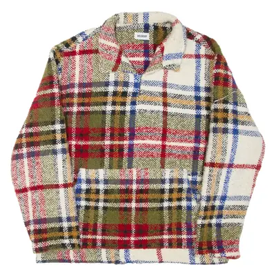WEEKDAY Mens Pullover Jacket Green Wool Check XL
