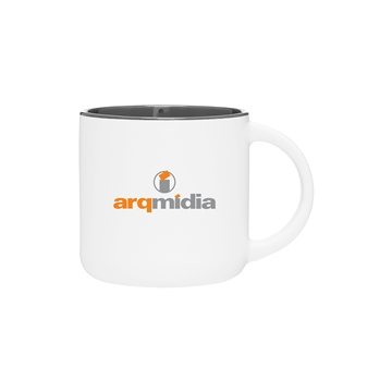 48 Customized 14 oz Minolo Mug - Matte White - Storm Gray