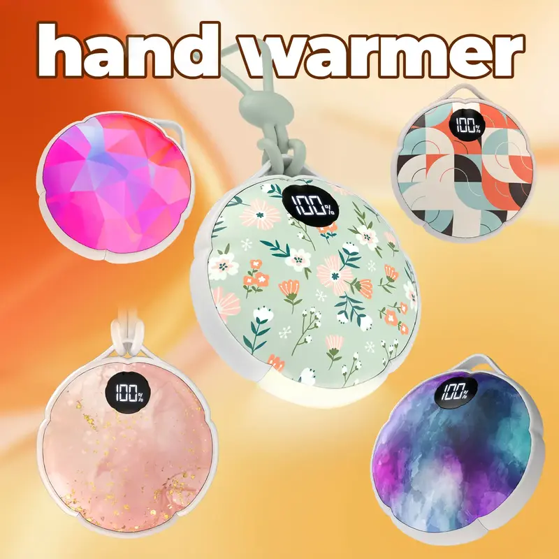 FrSara Hand Warmers Rechargeable, Hangable Electric Hand Warmer w/ 4000mAh Last 10 Hours, 3-Level Heat w/Strip, Light & Displ...
