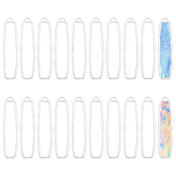 20Pcs Alloy Open Back Bezel Big Pendants
