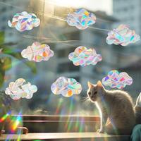 Colorful Sun Catcher Rainbow Window Film, 8 Counts/set Anti-bird Collision Electrostatic Sticker, Decorative Sticker for Home...