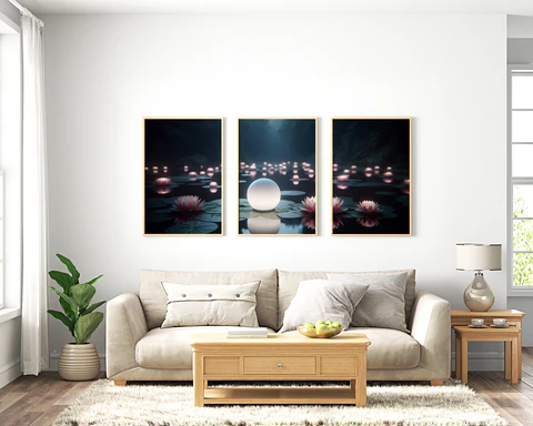 Luminous Blooms - Nighttime Reflections