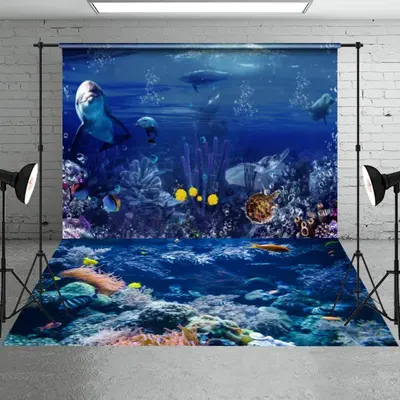 Summer Underwater Backdrop+Ocean Reef Floor Backdrop - Aperturee