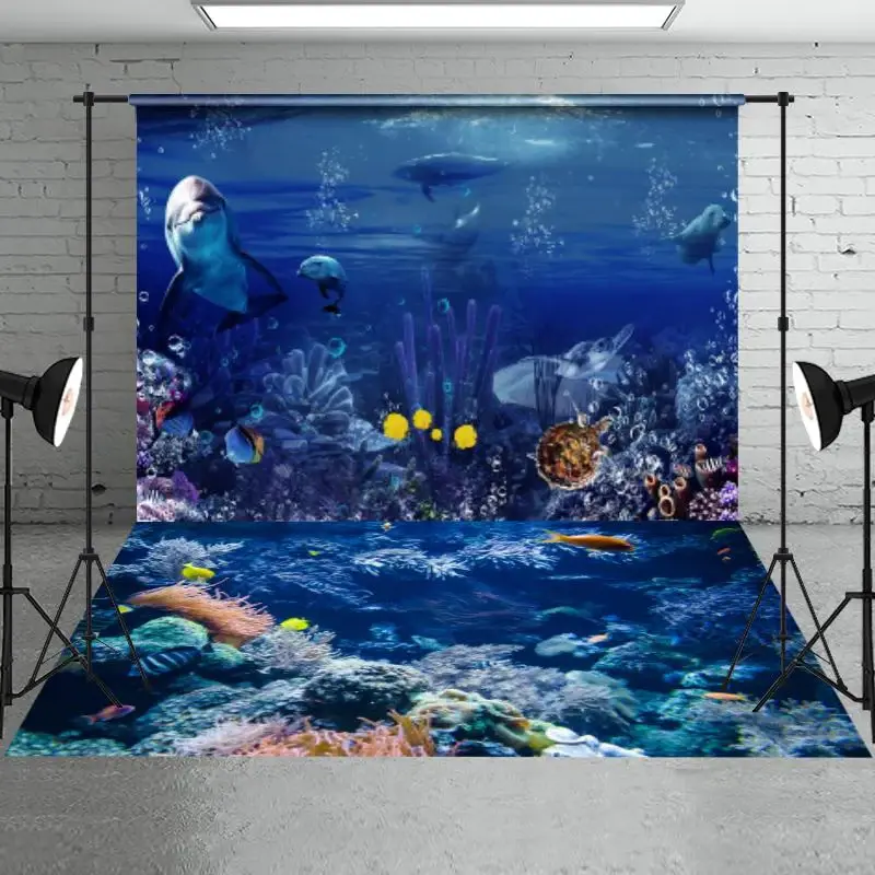 Summer Underwater Backdrop+Ocean Reef Floor Backdrop - Aperturee