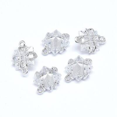 Brass Micro Pave Cubic Zirconia Links