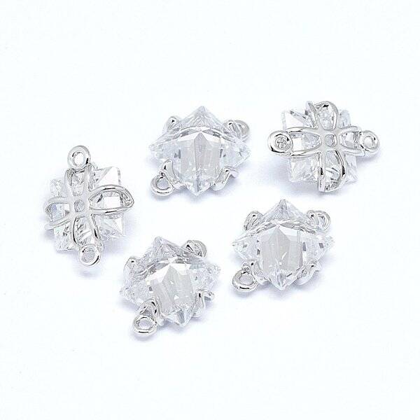Brass Micro Pave Cubic Zirconia Links