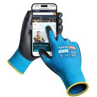 Outdoor Activity Gloves. KAYGO Safety Work Gloves PU Coated for Men and Women- KG11PB,12 Pairs,Seamless Knit Glove with Two F...