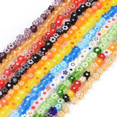 Handmade Millefiori Glass Bead Strands
