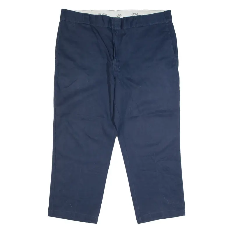 DICKIES 874 Flex Workwear Mens Trousers Blue Classic Straight W42 L26