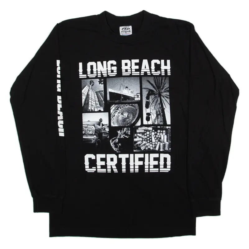5 PRO Long Beach Certified T-Shirt Black Long Sleeve Mens M