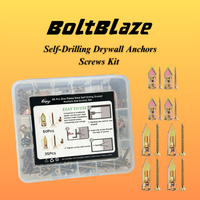 85Pcs/Box Drywall Self-Drilling Anchors with Screws Kit, 2 Sizes Heavy Duty Metal Toggle Anchors, No Drill or Holes in Wall, ...