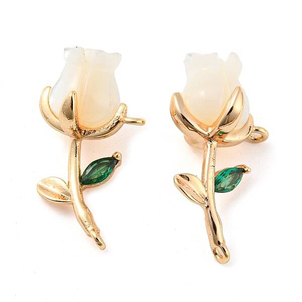 Natural Freshwater Shell Brass Pendants