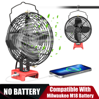 Portable Jobsite Fan for Milwaukee M18 Battery, Battery Not Included, Cordless Works Fan Battery Powered Fan 18V 17W 3500RPM ...