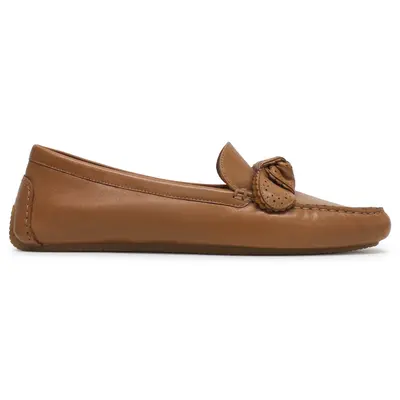 Cole Haan Bellport Bow Driver Leather Women's Boat Shoes - Pecan - Size:US 8.5 Women