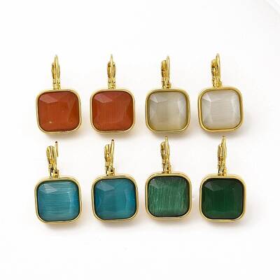 Ion Plating(IP) 304 Stainless Steel Leverback Earrings