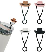 Silicone Cowboy Hat Design Straw Topper, 4/8 Counts Cute Straw Cap, Straw Cap Covers for Tumbler Cup 30/40oz, Summer Gifts W...