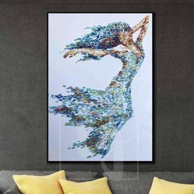 Dancing Girl Abstract Artwork Large Dancing Girl Painting Dancing Girl Oil Painting | WIND DANCE