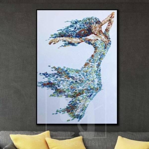 Dancing Girl Abstract Artwork Large Dancing Girl Painting Dancing Girl Oil Painting | WIND DANCE