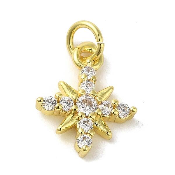 Brass Micro Pave Cubic Zirconia Charms