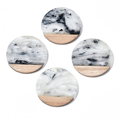 Transparent Resin & Walnut Wood Pendants