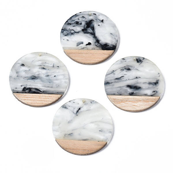 Transparent Resin & Walnut Wood Pendants