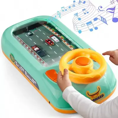 Racing Adventure Car Steering Wheel Toy for Kids Musical Driving Game Toddler Interactive Simulation Toy Educational Learning
