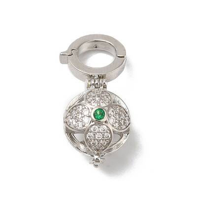 Rack Plating Brass Micro Pave Cubic Zirconia Fold Over Clasps