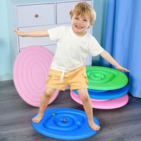 Children's Balance Board, Sensory Toys, Indoor/Outdoor Montessori Toy for Active Play, Stable 4-Way Rocking Base, Plastic Bal...