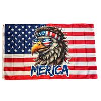 Funny American Flag Bald Eagle Merica 3x5 Wall Decor Banner Gift - Large Slogan Tapestry for Husband, Garage, Man Cave, Hunti...