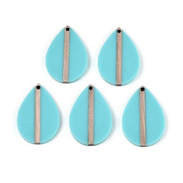 Opaque Resin & Wood Pendants