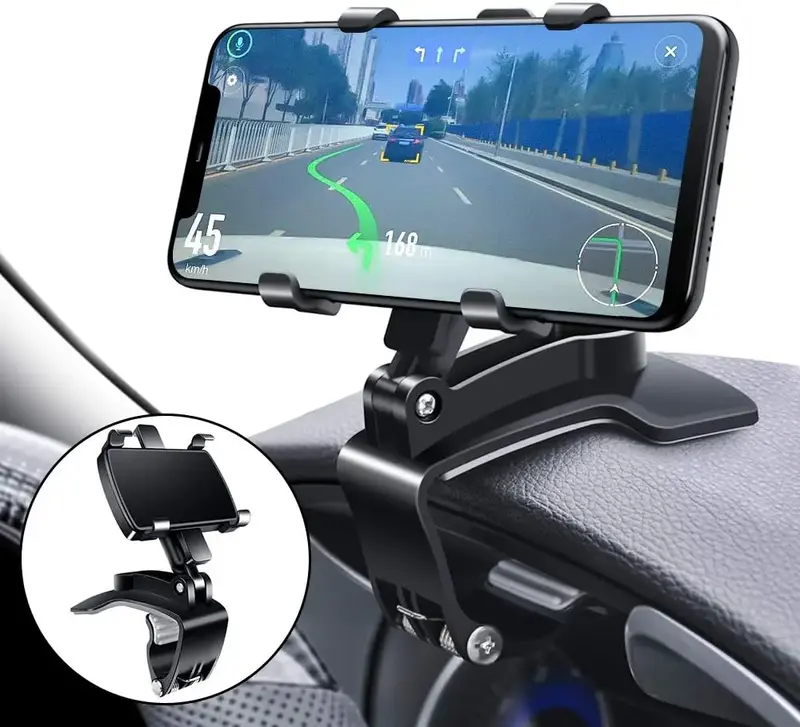 360 Rotating Clip Car Phone holder for Dashboard Clip, Car Mount Suitable For iPhone & Android And Other Smartphones Vent Mou...