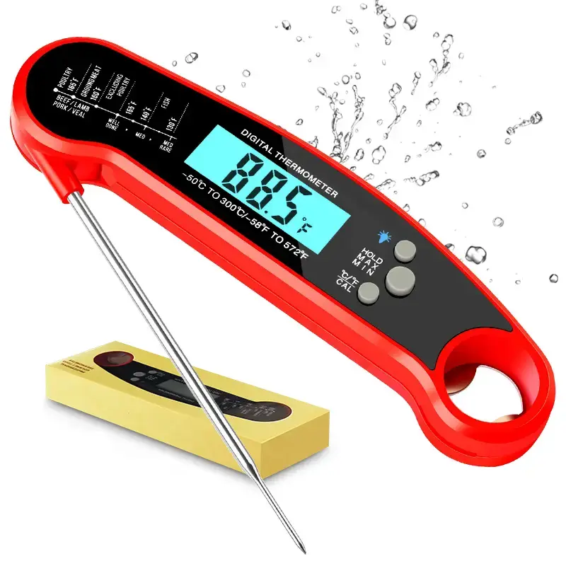 PENELII Digital Meat Thermometer - Instant Read with Backlight & Calibration, Magnet, Bottle Opener - Waterproof Digital Food...