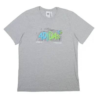 ADIDAS ORIGINALS Mens T-Shirt Grey Crew Neck L