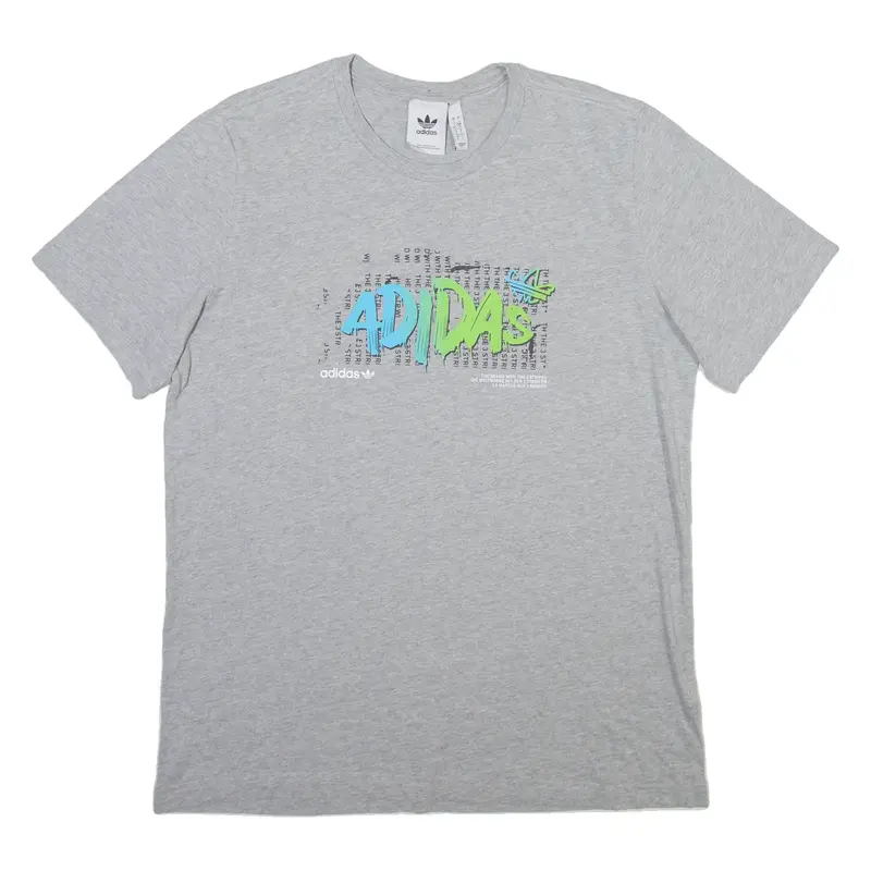 ADIDAS ORIGINALS Mens T-Shirt Grey Crew Neck L