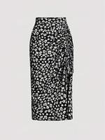Women's Floral Print Skirt, Casual Fashion Long Skirt for Daily Holiday Vacation Wear, Ladies Bottoms for Summer