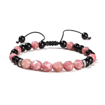 Natural Black Onyx Braided Bead Bracelets