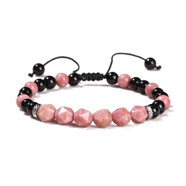 Natural Black Onyx Braided Bead Bracelets